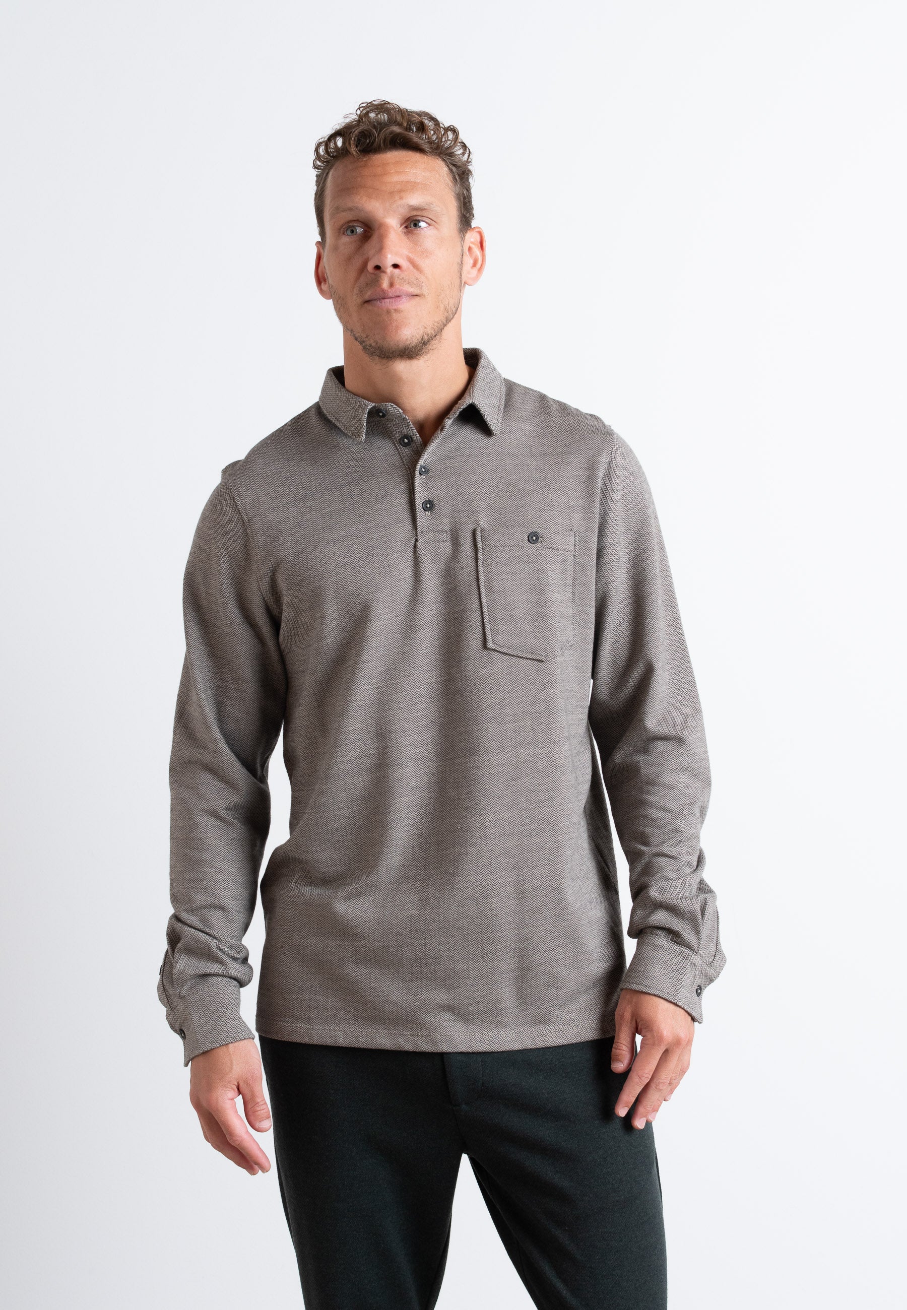 clean-cut-copenhagen-andy-xo-langarm-polo-sand-mix image 2