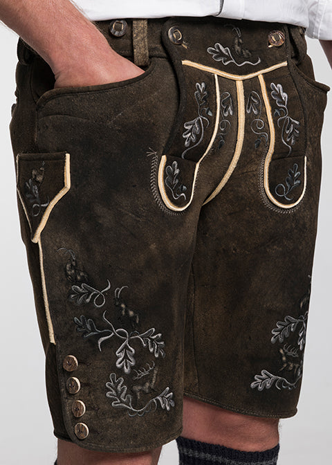 beckert-thumsee-hirschlederhose-kurz-nussbaum-mit-stickerei image 2