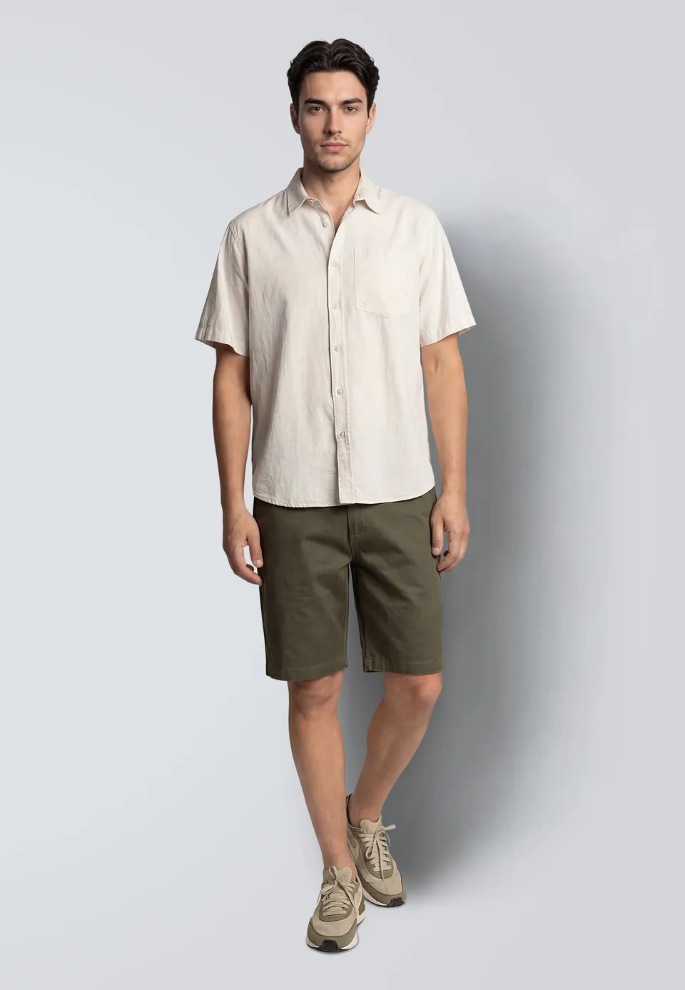 clean-cut-copenhagen-mitchell-twill-shorts-army-chino-stretch image 1