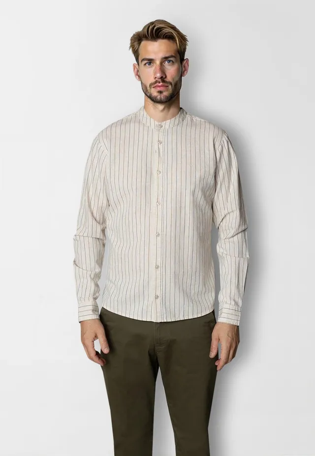 clean-cut-copenhagen-ran-leinenhemd-hellbeige-gestreift image 1