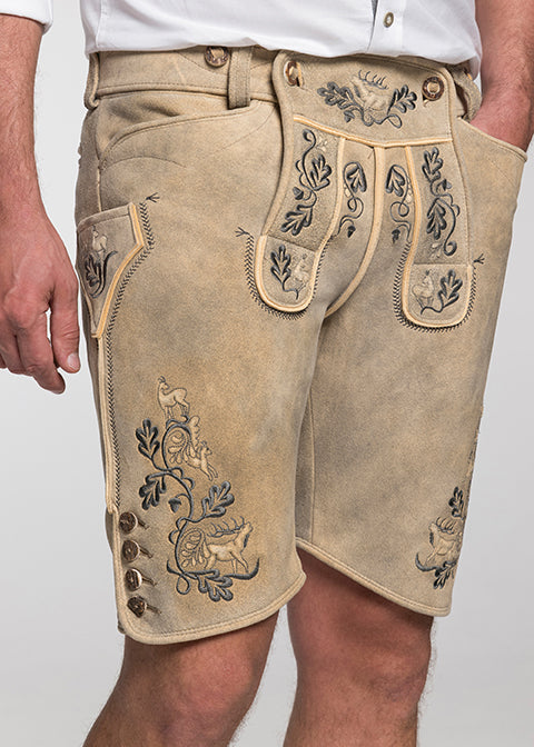 beckert-eggern-hirschlederhose-kurz-glacier-grau-bestickt image 2