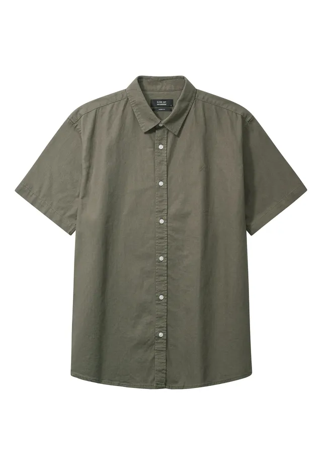 clean-cut-copenhagen-luca-kurzarm-hemd-army-herren-sommer image 1
