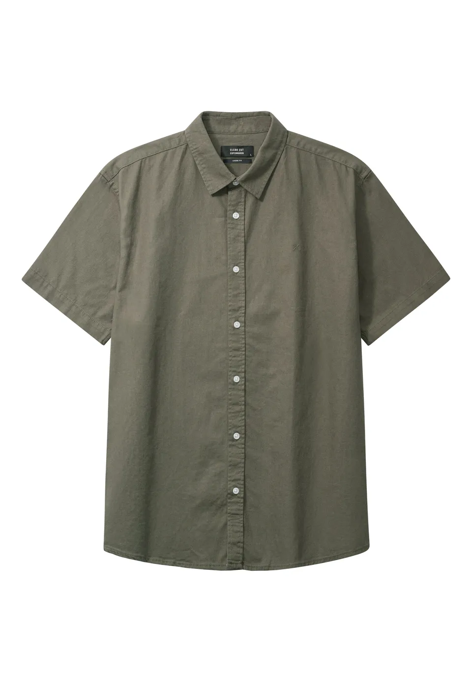 clean-cut-copenhagen-luca-kurzarm-hemd-army-herren-sommer image 1