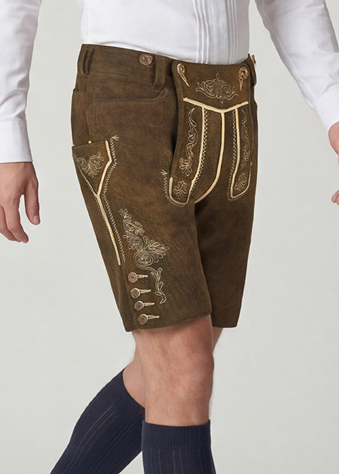 beckert-lederhosen-friesach-hirschlederhose-kastanie-latz image 2
