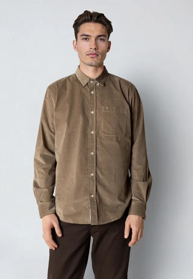 clean-cut-copenhagen-ferris-cordhemd-herren-beige image 1