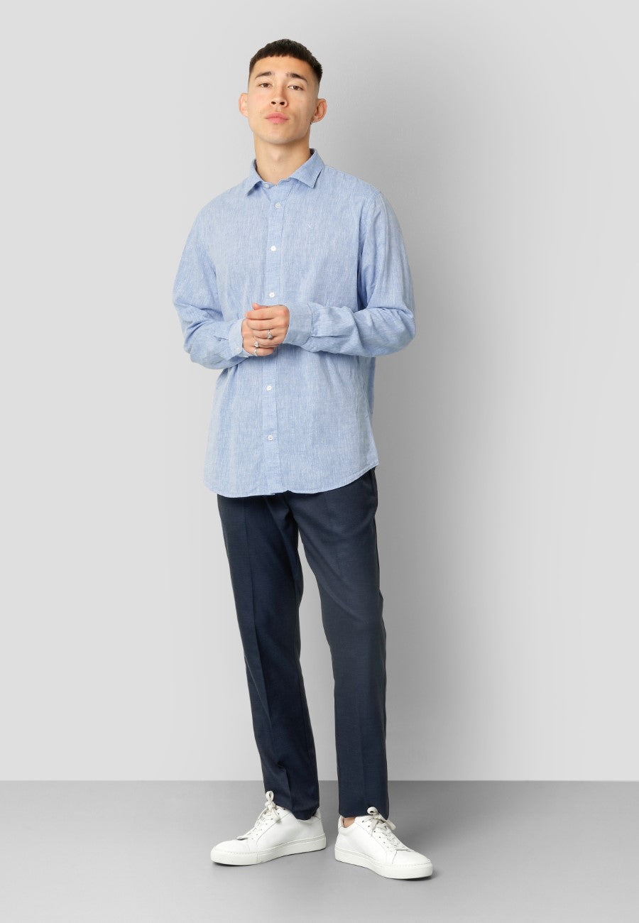 clean-cut-copenhagen-jamie-baumwoll-leinen-hemd-blau-melange-s image 5