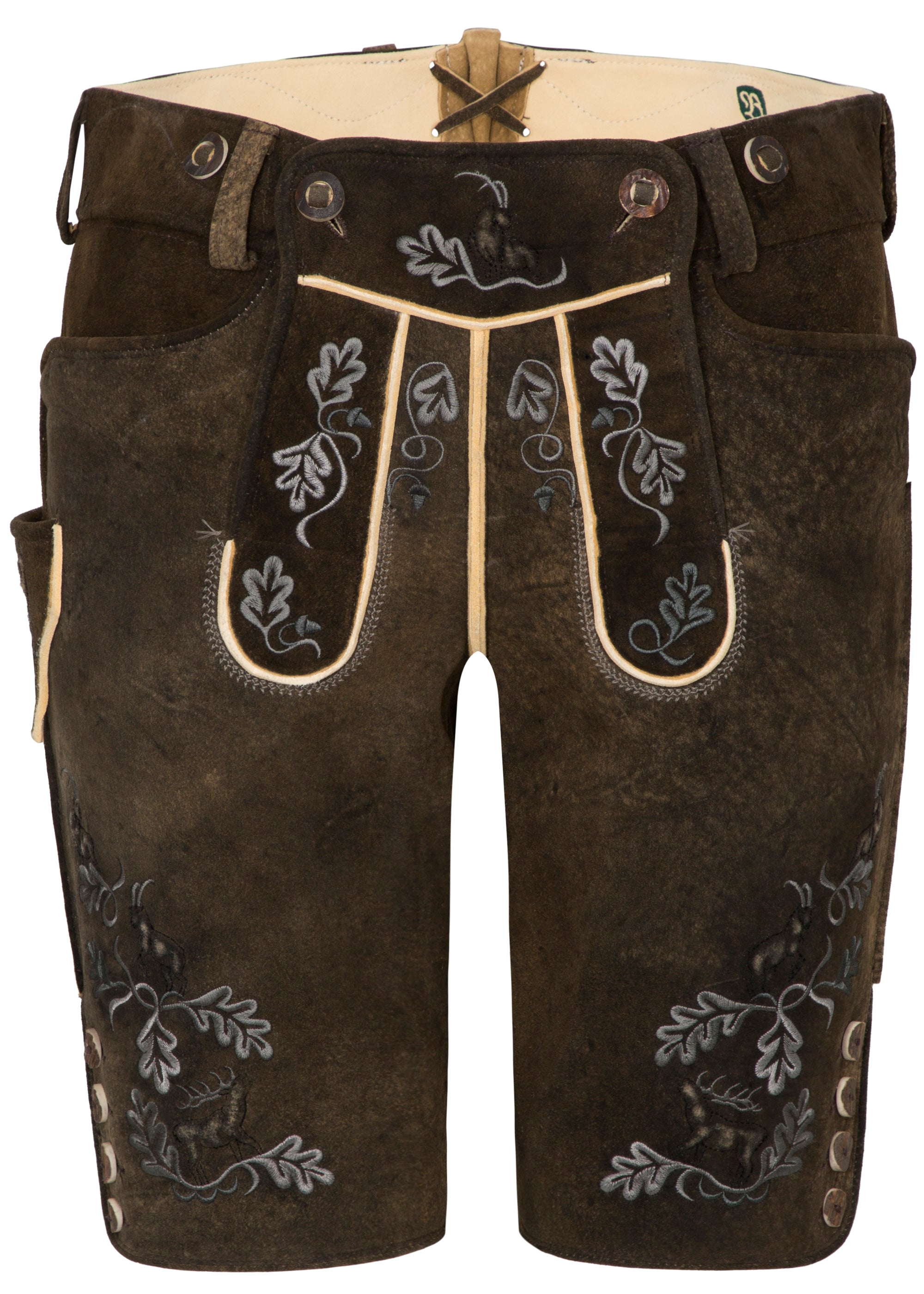 beckert-thumsee-hirschlederhose-kurz-nussbaum-mit-stickerei image 4