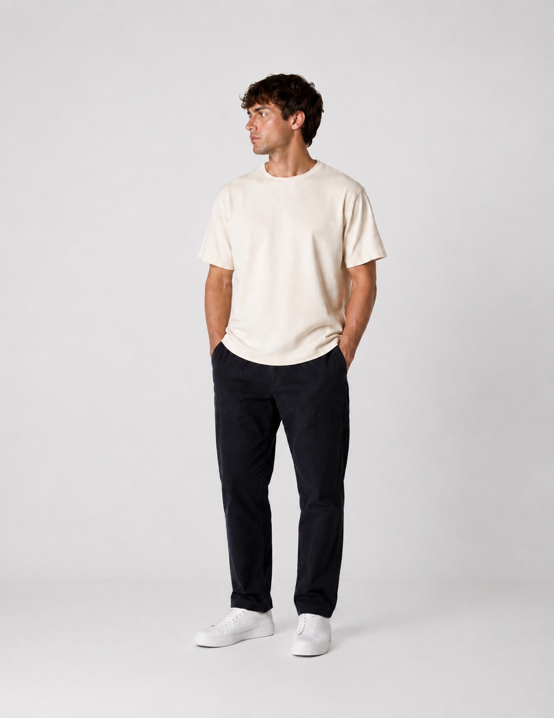 clean-cut-copenhagen-enzo-grandad-t-shirt-ecru-melange image 3