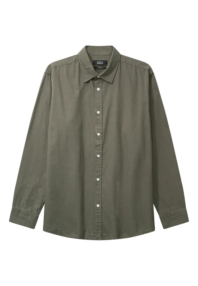 clean-cut-copenhagen-luca-hemd-army-herren-leinen-regular image 1