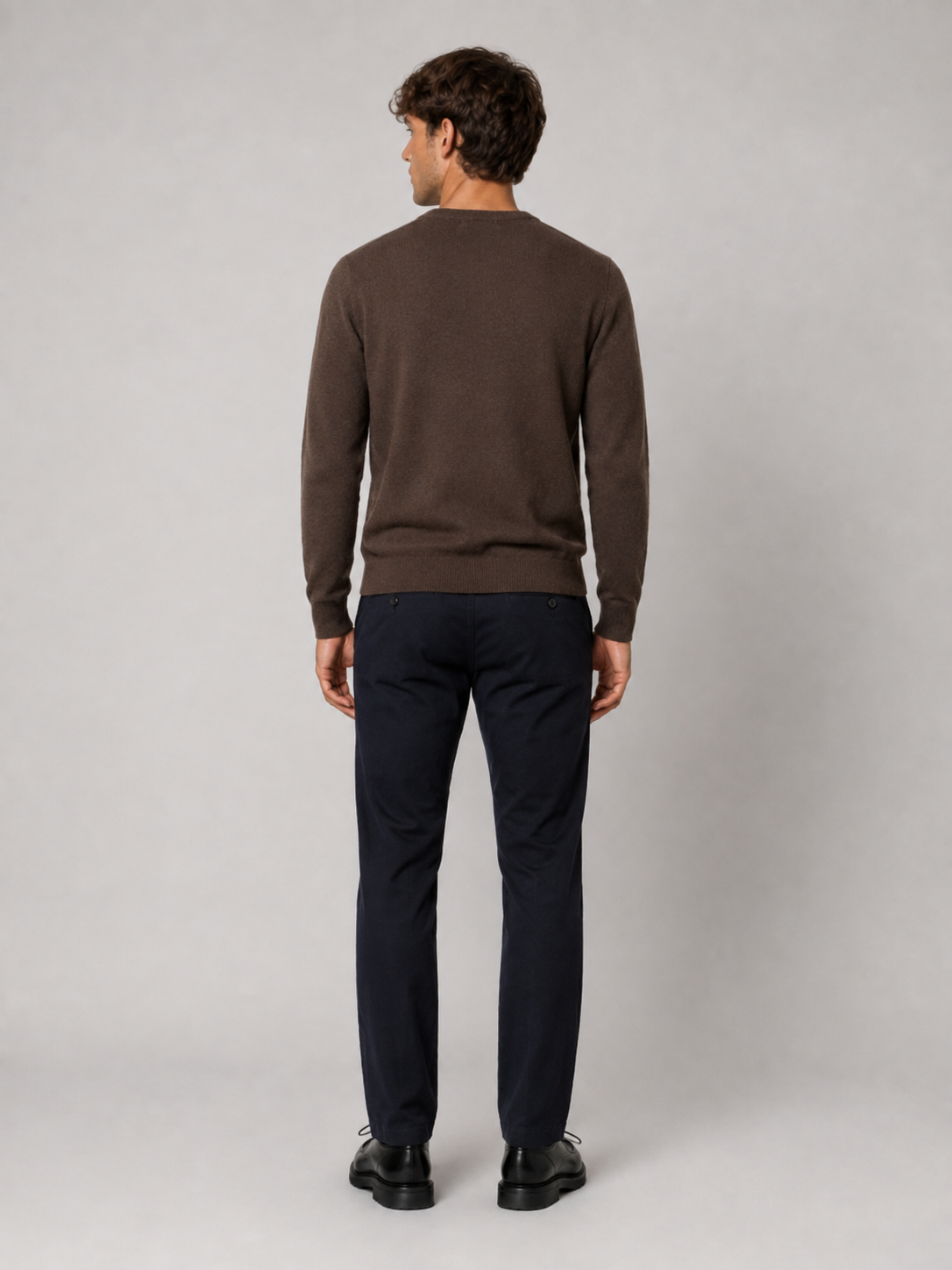 clean-cut-copenhagen-knitwear-merino-crewneck-pullover-brown-melange image 4