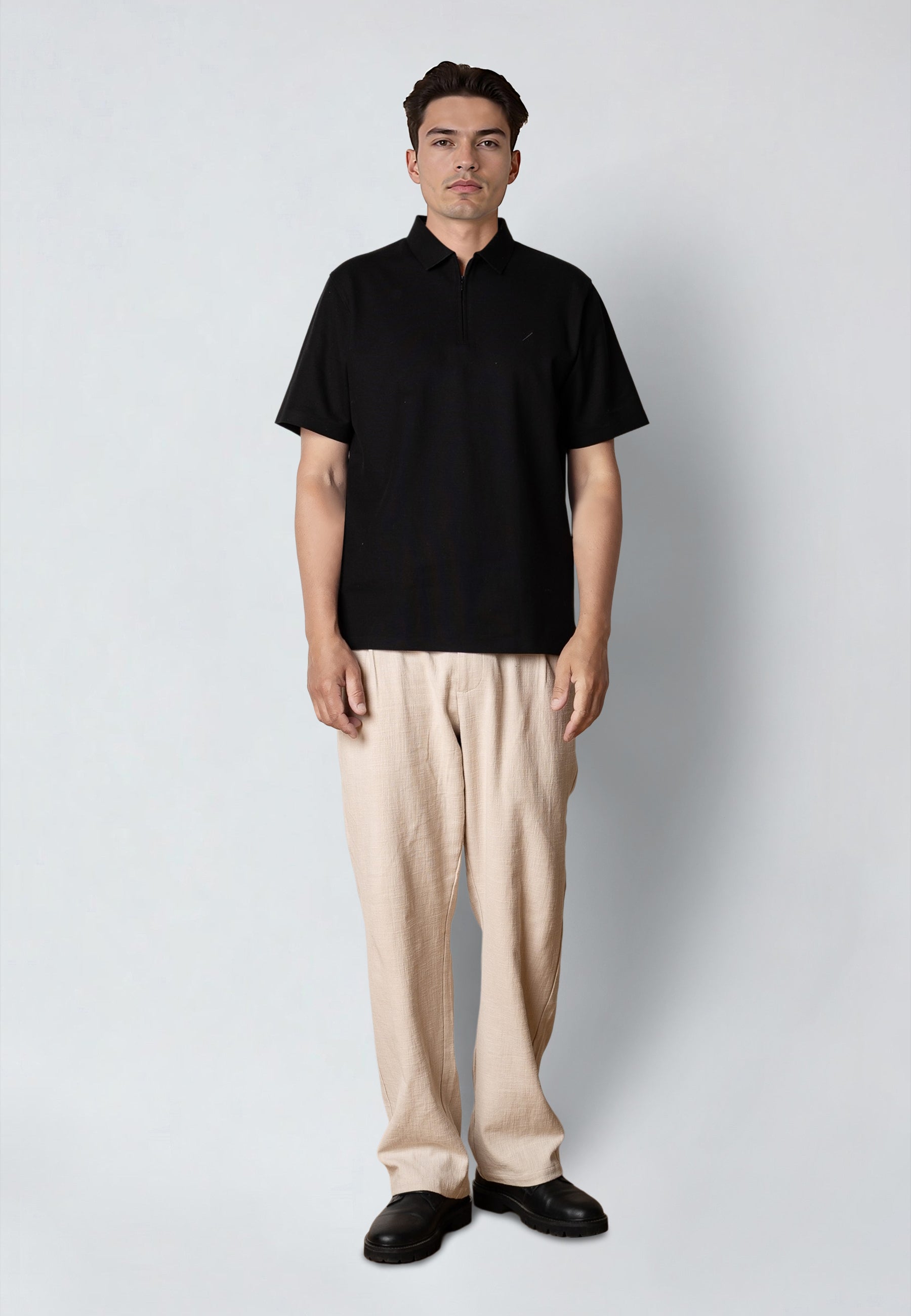 clean-cut-copenhagen-joss-zip-polo-schwarz-herren image 3