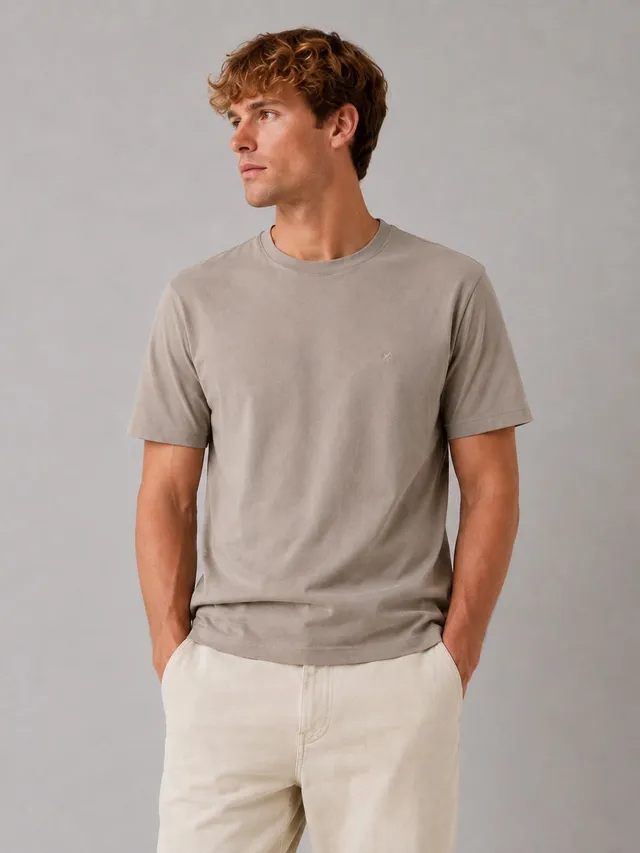 clean-cut-copenhagen-stable-t-shirt-brindle-beige-basic image 1