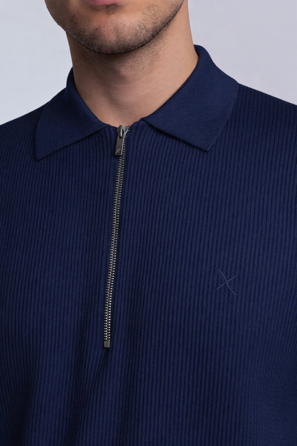 clean-cut-copenhagen-karl-zip-polo-navy-baumwolle image 4