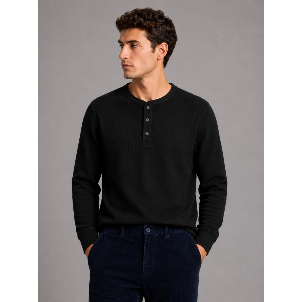 clean-cut-copenhagen-cal-grandad-langarmshirt-schwarz-regular-fit image 1
