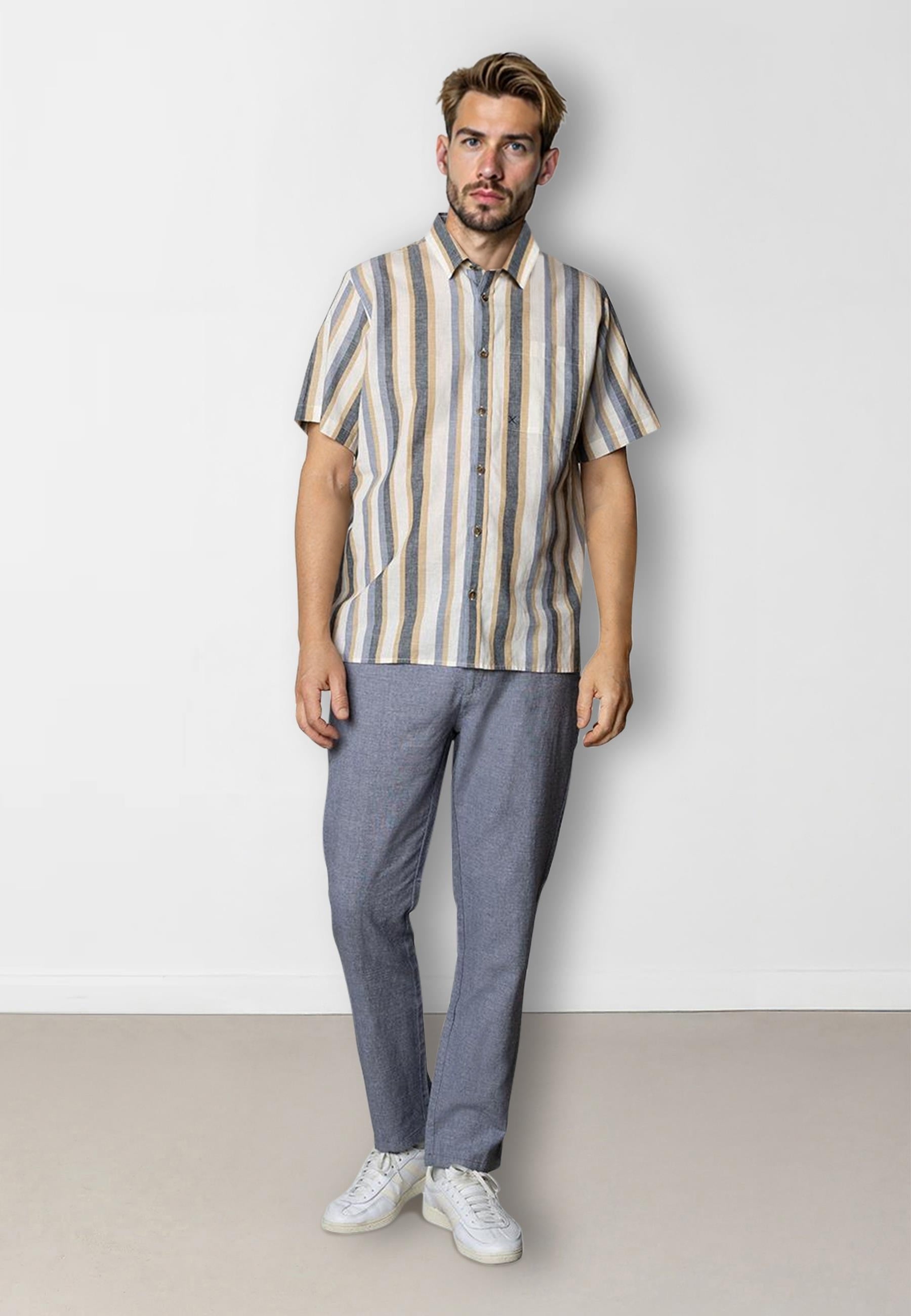clean-cut-copenhagen-roman-hose-navy-melange-leinen-herren image 2