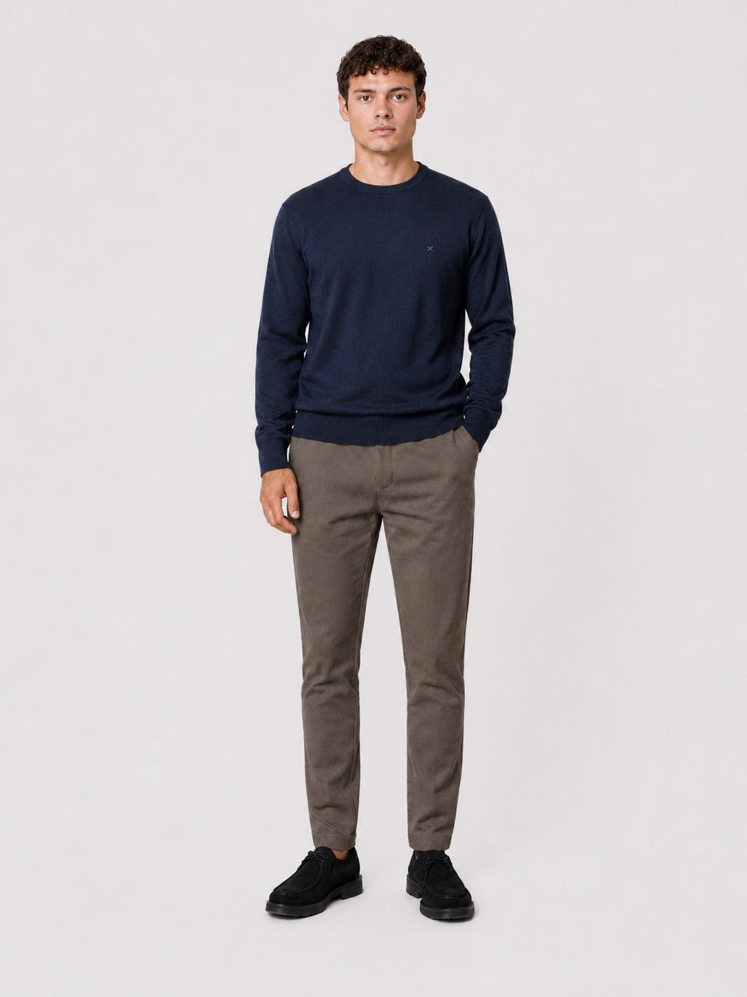 clean-cut-copenhagen-merino-crewneck-strickpullover-navy image 3