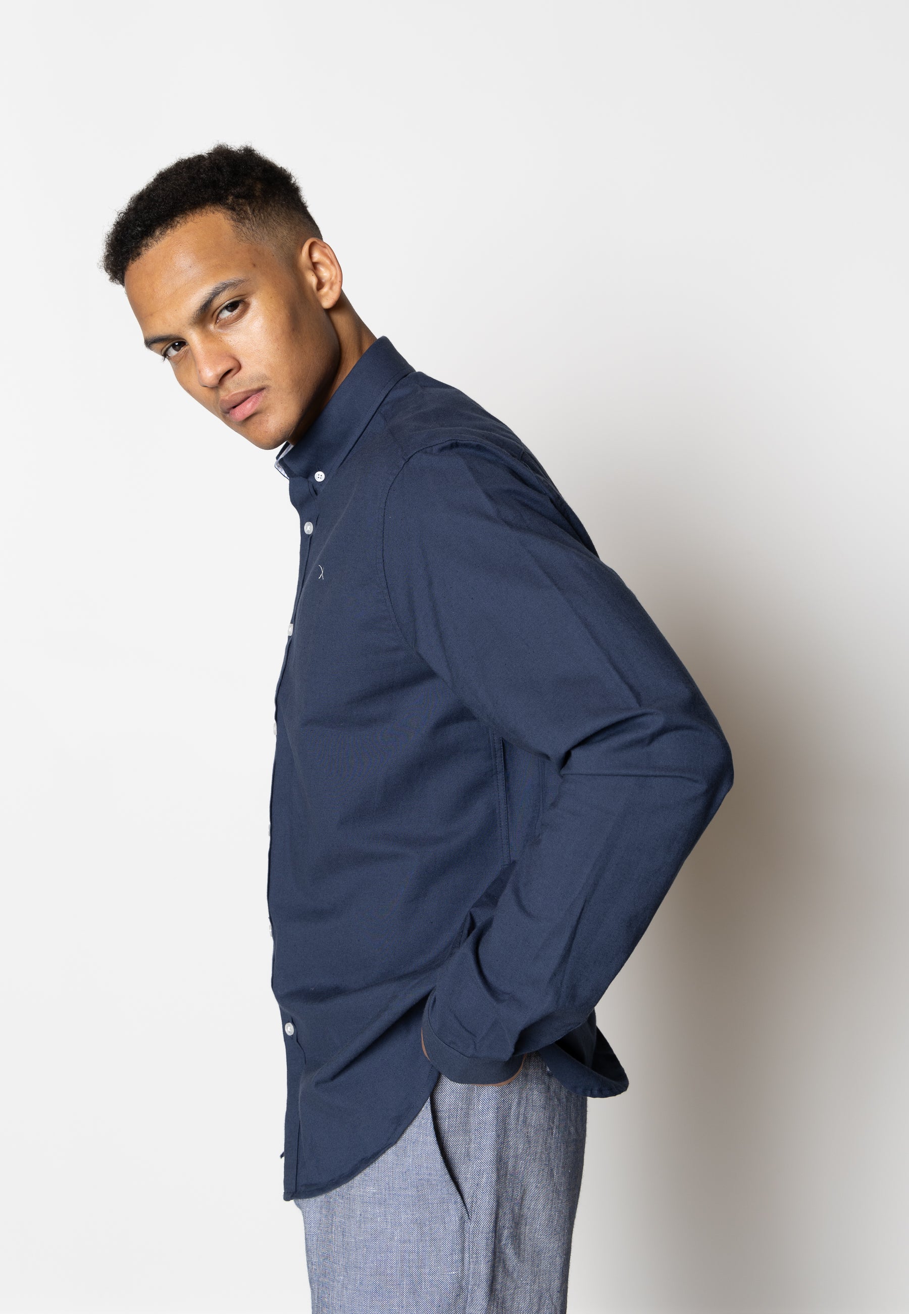 clean-cut-copenhagen-oxford-stretch-shirt-hemd-navy-baumwolle image 4